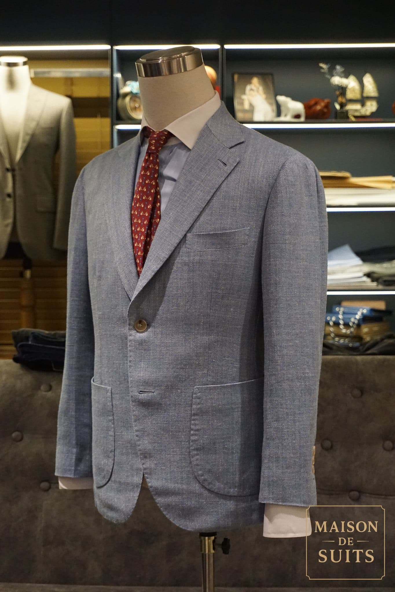 Holland&Sherry Light Blue Hopsack Jacket