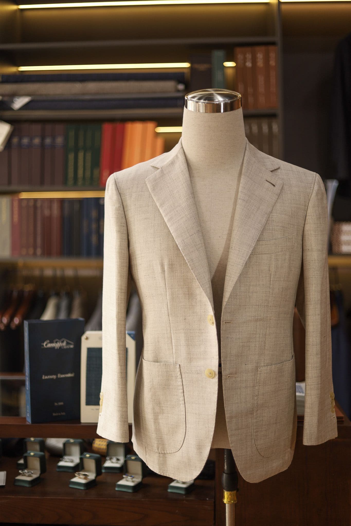 Beige Wool/silk/linen Caccioppoli Single Breasted Jacket