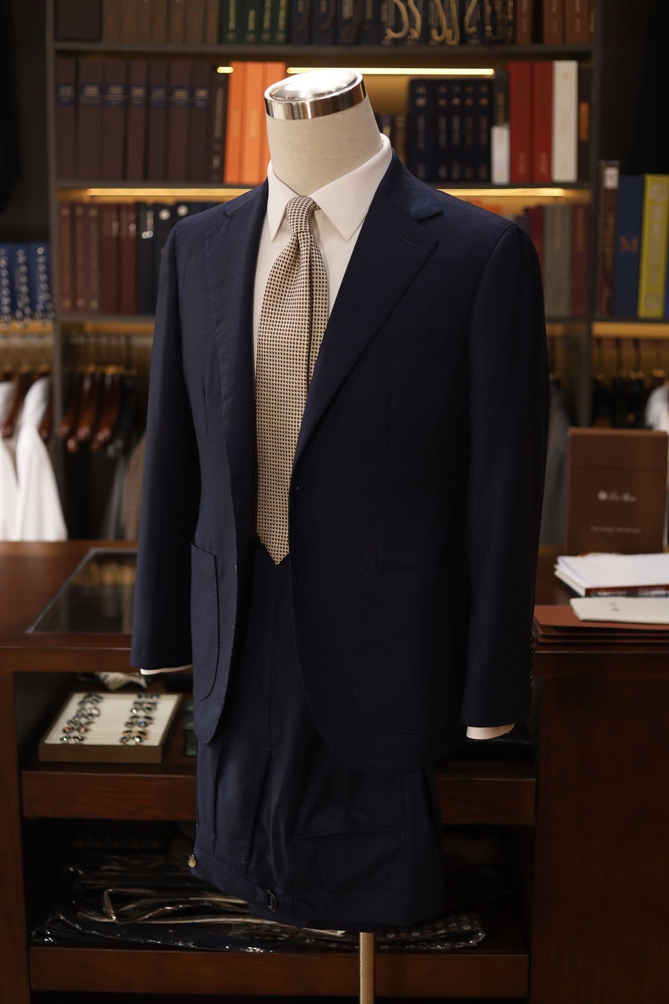 Scabal Wool Cashmere Navy Suit
